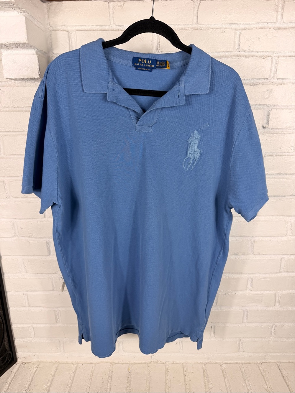 Polo Ralph Lauren Blue Big Pony Custom Slim Fit Polo Shirt XXL